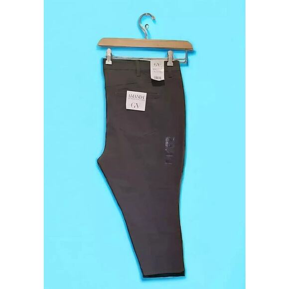 Gloria Vanderbilt Amanda Slimming Jeans Women sz 24W Short Gray‎ Stretch Pants - Picture 1 of 14